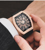 RELOJ DE PULSERA DE CUARZO CON BARRIL DE DIAMANTE PARA HOMBRE