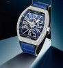 RELOJ DE PULSERA DE CUARZO CON BARRIL DE DIAMANTE PARA HOMBRE