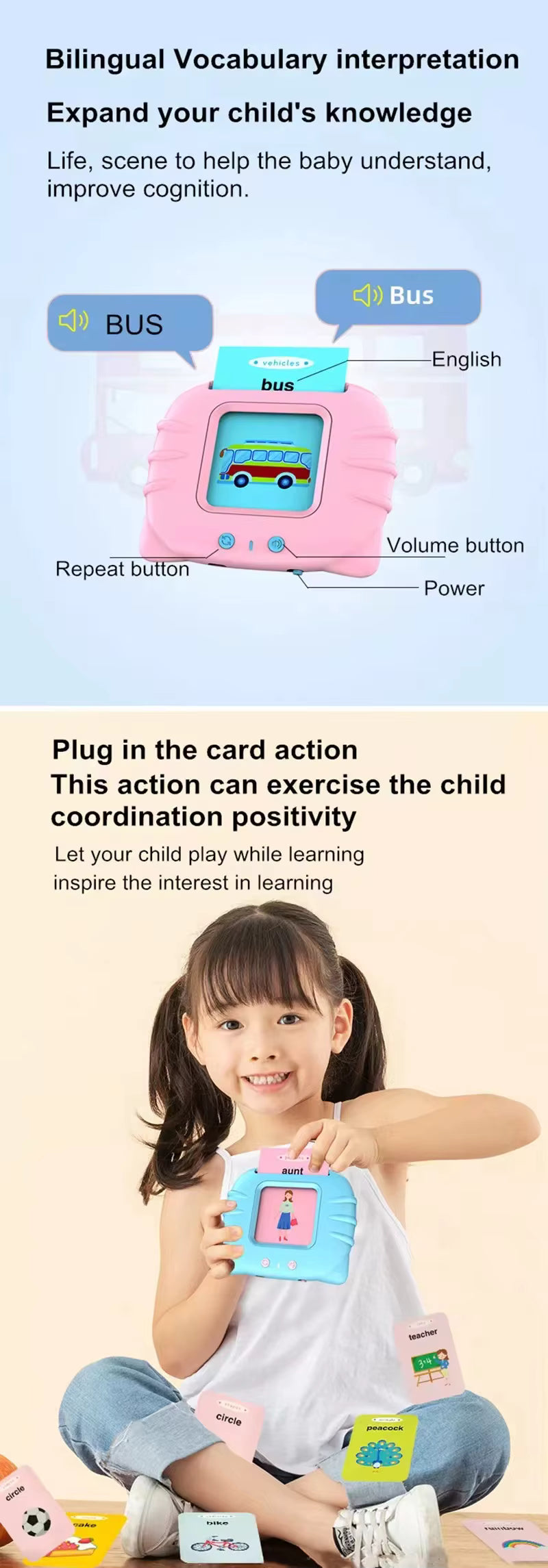 Tarjetas parlantes para niños pequeños