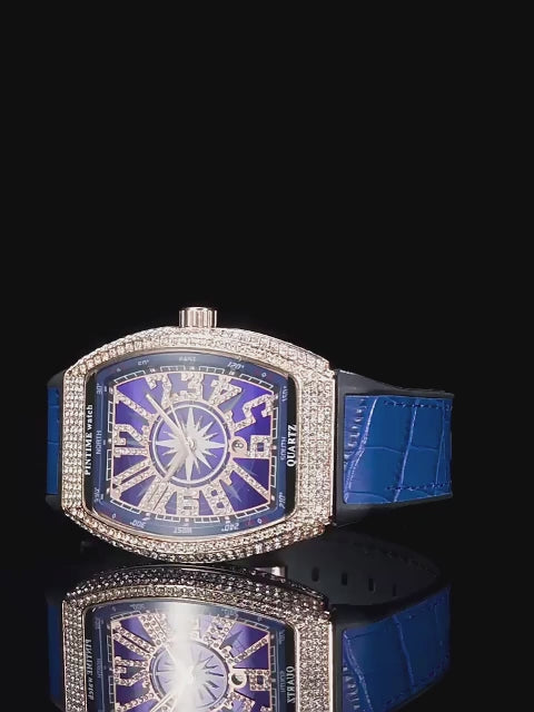 RELOJ DE PULSERA DE CUARZO CON BARRIL DE DIAMANTE PARA HOMBRE